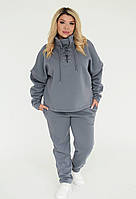 Жіночий спортивний костюм зимовий теплий прогулянковий на флісі великих розмірів 50-52 54-56 58-60