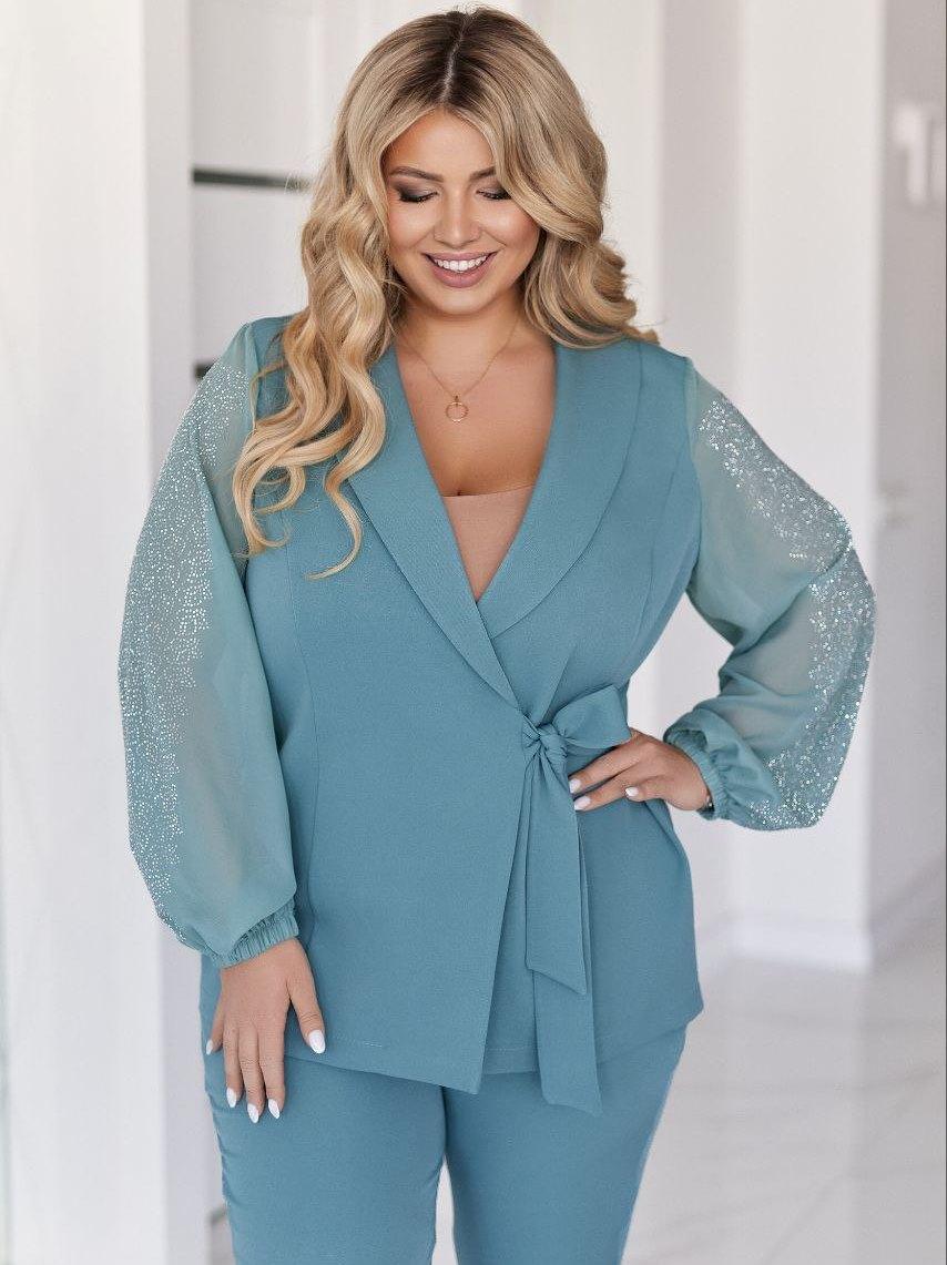 Костюм нарядний брюки та піджак зі стразами 3008, фото 1