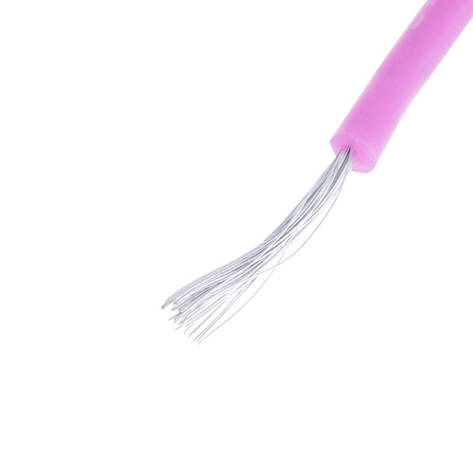 Силіконовий дріт 24AWG (0.2 mm2-40/0.08TS) фіолетовий, 1 м, фото 1
