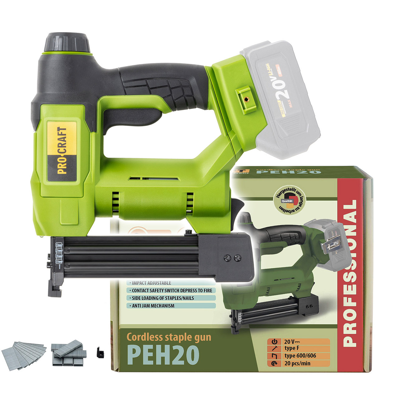 Акумуляторний степлер Procraft PEH20 (без АКБ та ЗП), фото 1