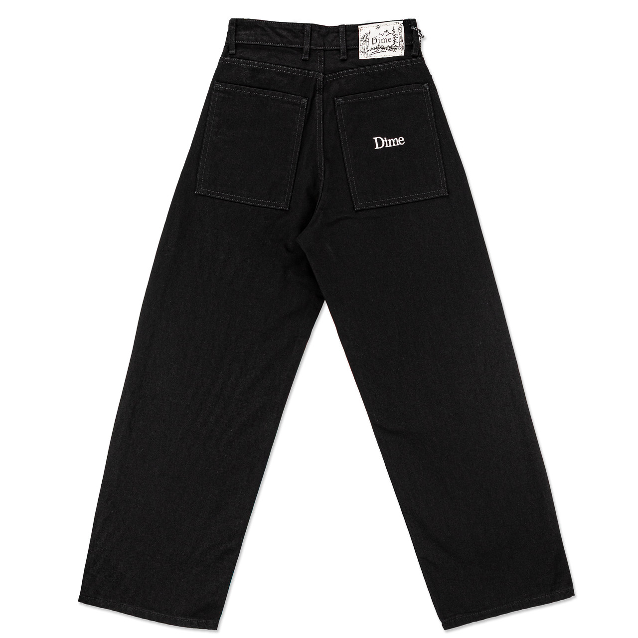 Чоловічі широкі джинси DIME чорні, баггі, вільний крій, Y2K вуличний стиль, фото 1