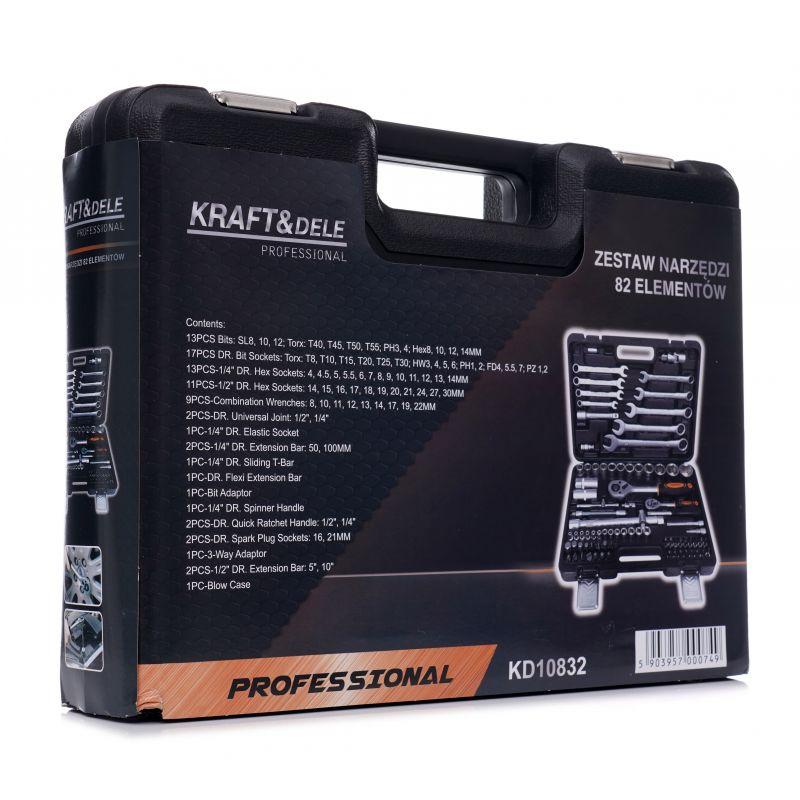Набір ручного інструменту 82шт, 6.4 кг Kraft&Dele KD10832 професійний набір інструментів, фото 1