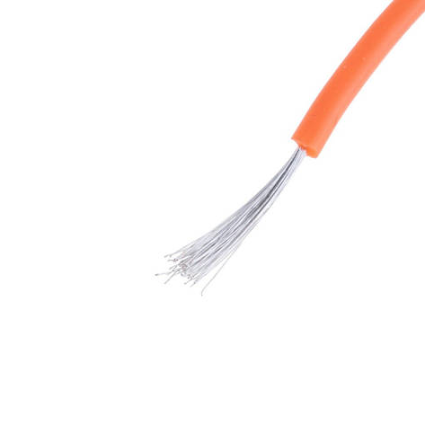 Силіконовий дріт 24AWG (0.2 mm2-40/0.08TS) жовтогарячий, 1 м, фото 1