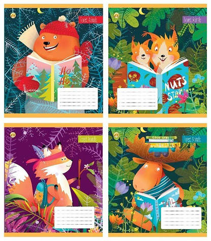 Набір зошитів 12арк. коса лінія Тетрада, уп.25шт. 23101, фото 1