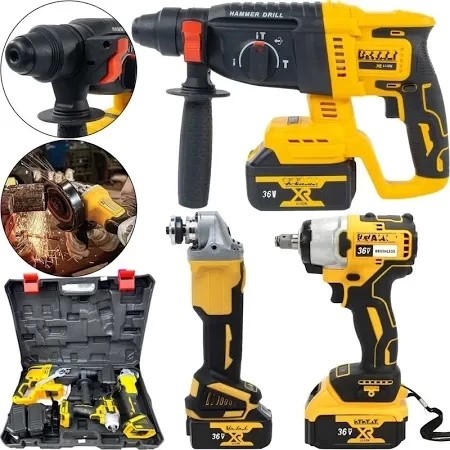 Набір акумуляторного інструменту Деволт 3в1 36V/6A (перфоратор, гайковерт, болгарка). 2 АКБ