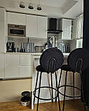 Комплект з 2 барних стільців EMERY Boucle чорний колір, фото 2