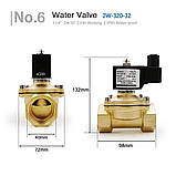 Латунний електромагнітний клапан, 1.25", 220 В, фото 4