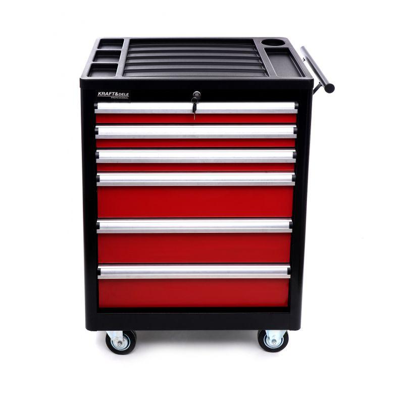Інструментальний візок для майстерні 6 ящиків Kraft&Dele KD370 інструментальна шафа, фото 1
