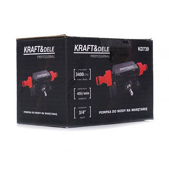Водяний насос для шуруповерта 3400 об/хв Kraft&Dele KD739 насадка-насос