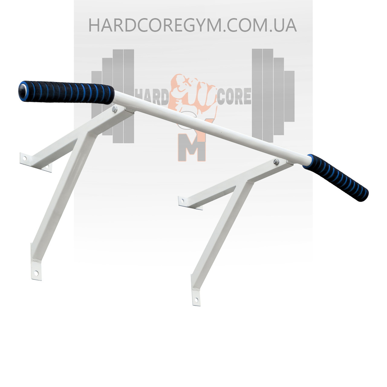 Турнік настінний/надверний білий гнутий (40 см), фото 1