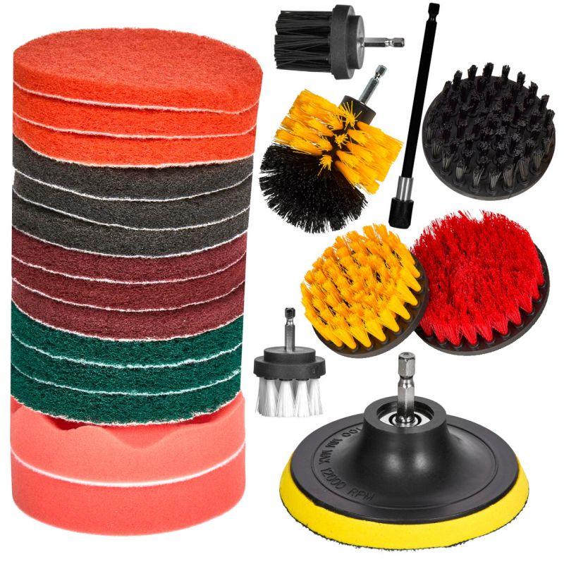 Щітки для чищення на дриль набір 22 шт. Kraft&Dele KD10997 набір щіток для дриля, фото 1