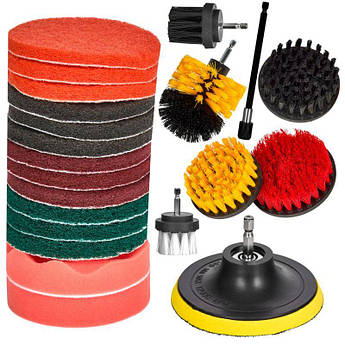 Щітки для чищення на дриль набір 22 шт. Kraft&Dele KD10997 набір щіток для дриля