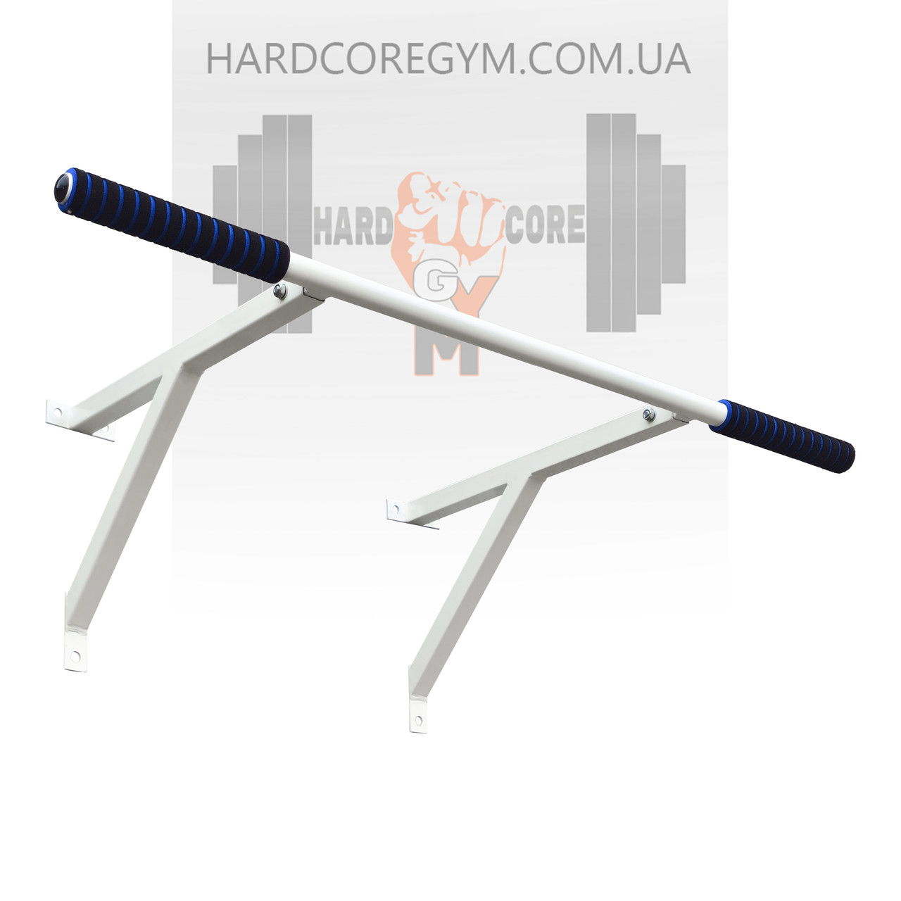 Турнік настінний/надверний білий рівний (50 см), фото 1