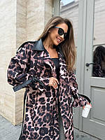 Жіночий леопардовий тренч демісезон, фото 4