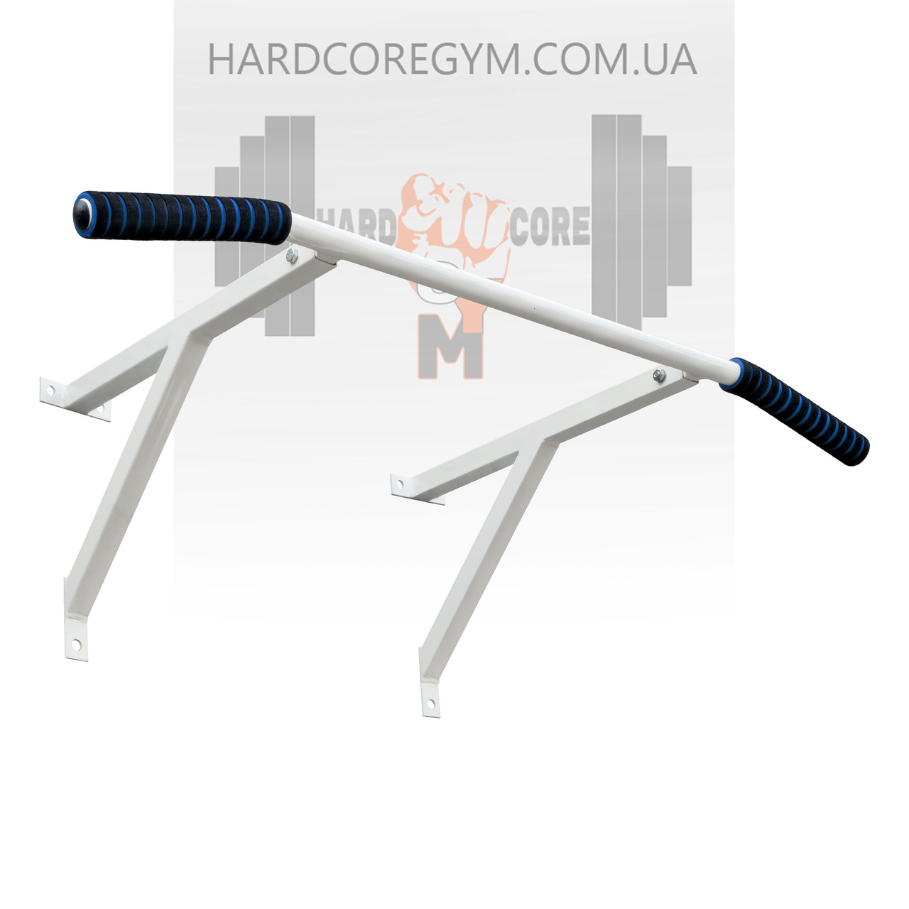 Турнік настінний/надверний білий гнутий (50 см), фото 1