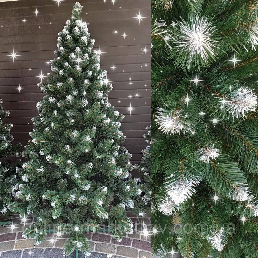 Штучна ялинка "Снігова королева" 2,5 м із білими кінчиками та підставкою/Нодня ялинка зі снігом, фото 1