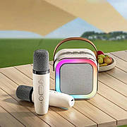 Портативна колонка-караоке з двома мікрофонами та RGB підсвічуванням С 65427, рожева