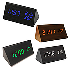 Електронний годинник настільний VST-861-1, Червона підсвітка, від мережі / Годинник з будильником і термометром, фото 2