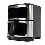 Аерофритюрниця сенсорна з 2 тенами Hoffmans HM-791 аерогриль 8л з таймером та знімною чашею для дому 2000W, фото 10