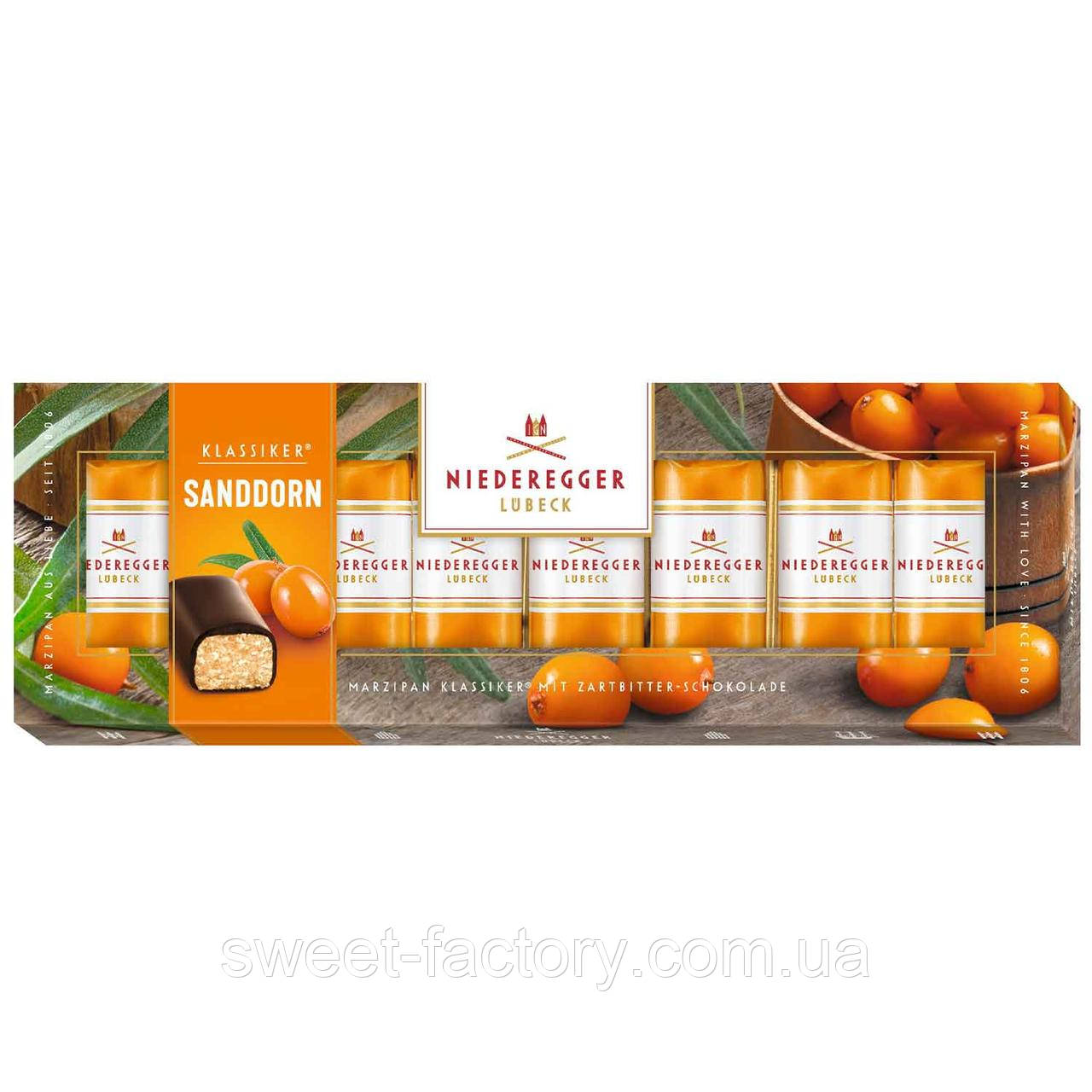 Марципанові цукерки Niederegger Klassiker Sanddorn 100g, фото 1
