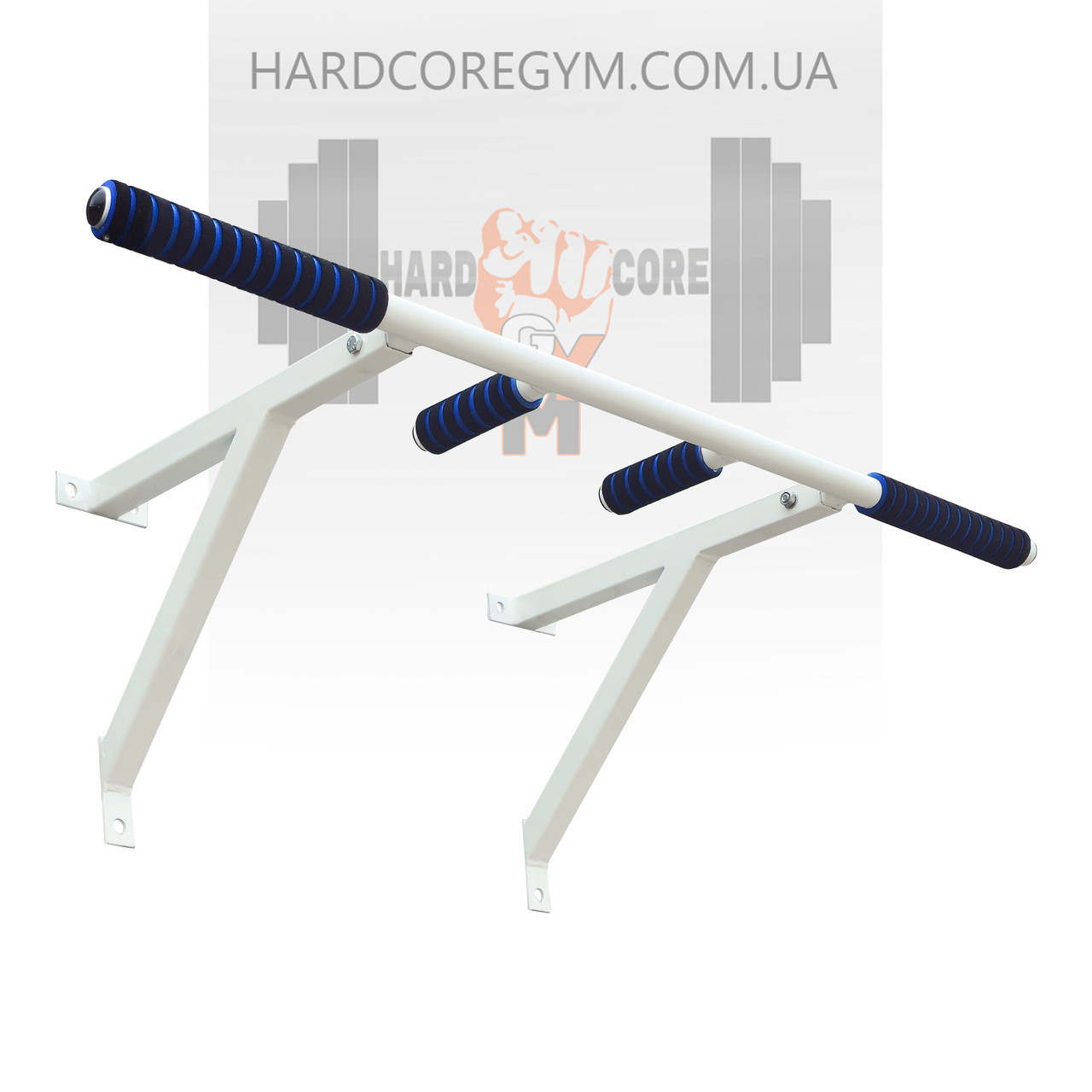 Турнік настінний/надверний білий рівний (40 см), фото 1