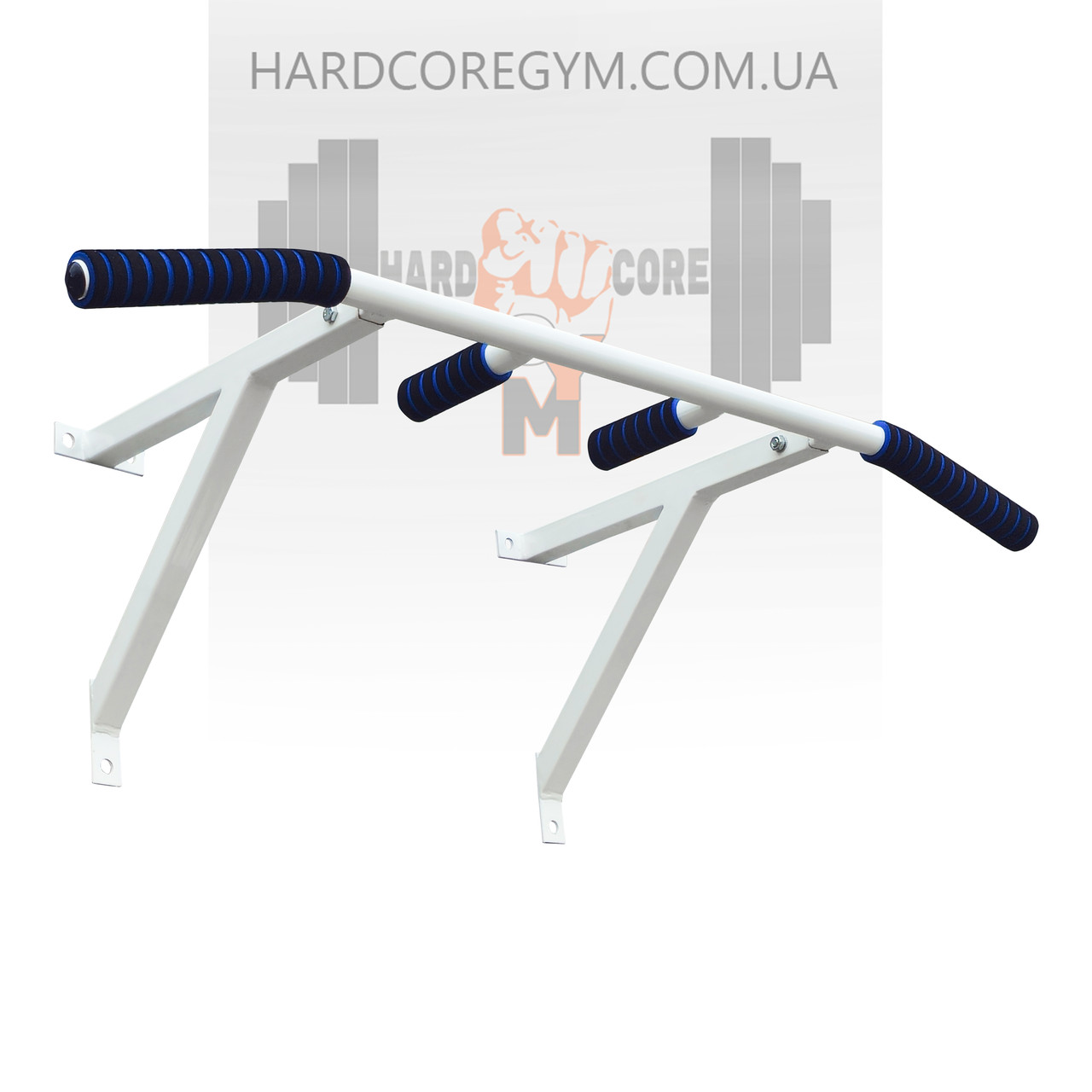 Турнік настінний/надверний білий гнутий (40 см), фото 1