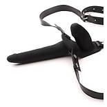 Подвійний страпон з вібрацією Fetish Tentation Vibrating Strap-On with Double Dildo Black , USB кабель у комплекті, фото 7