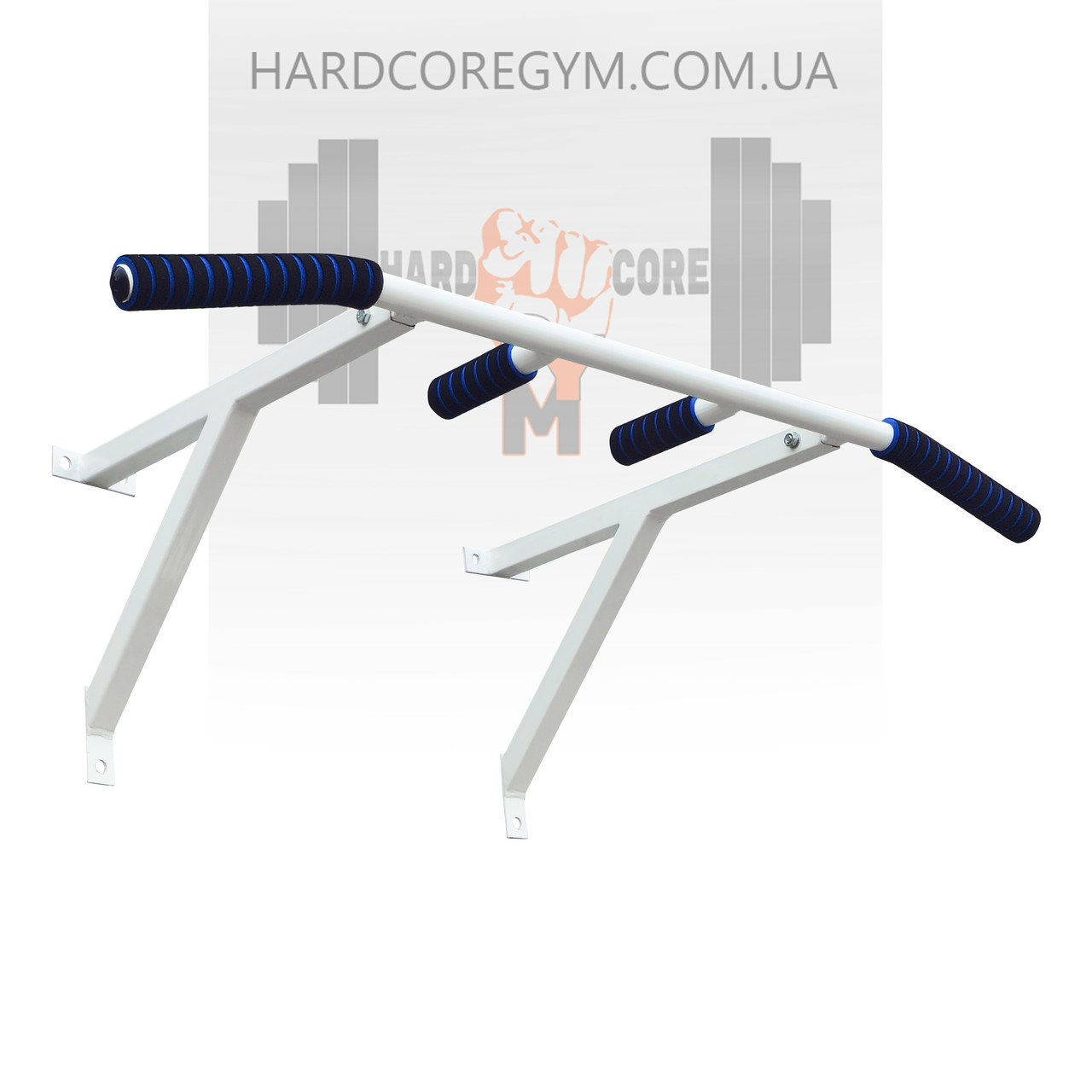 Турнік настінний/надверний білий гнутий (50 см), фото 1