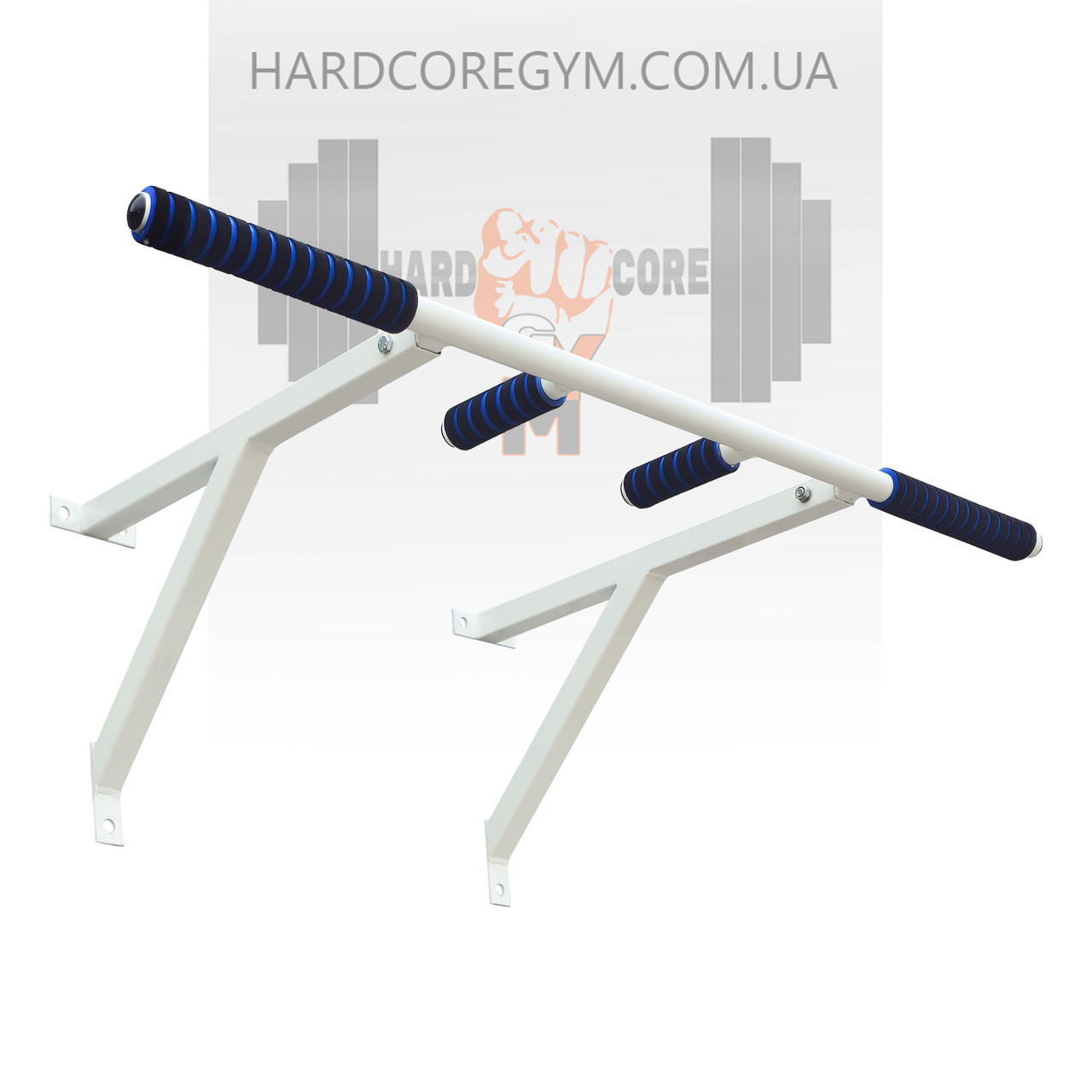 Турнік настінний/надверний білий рівний (50 см), фото 1