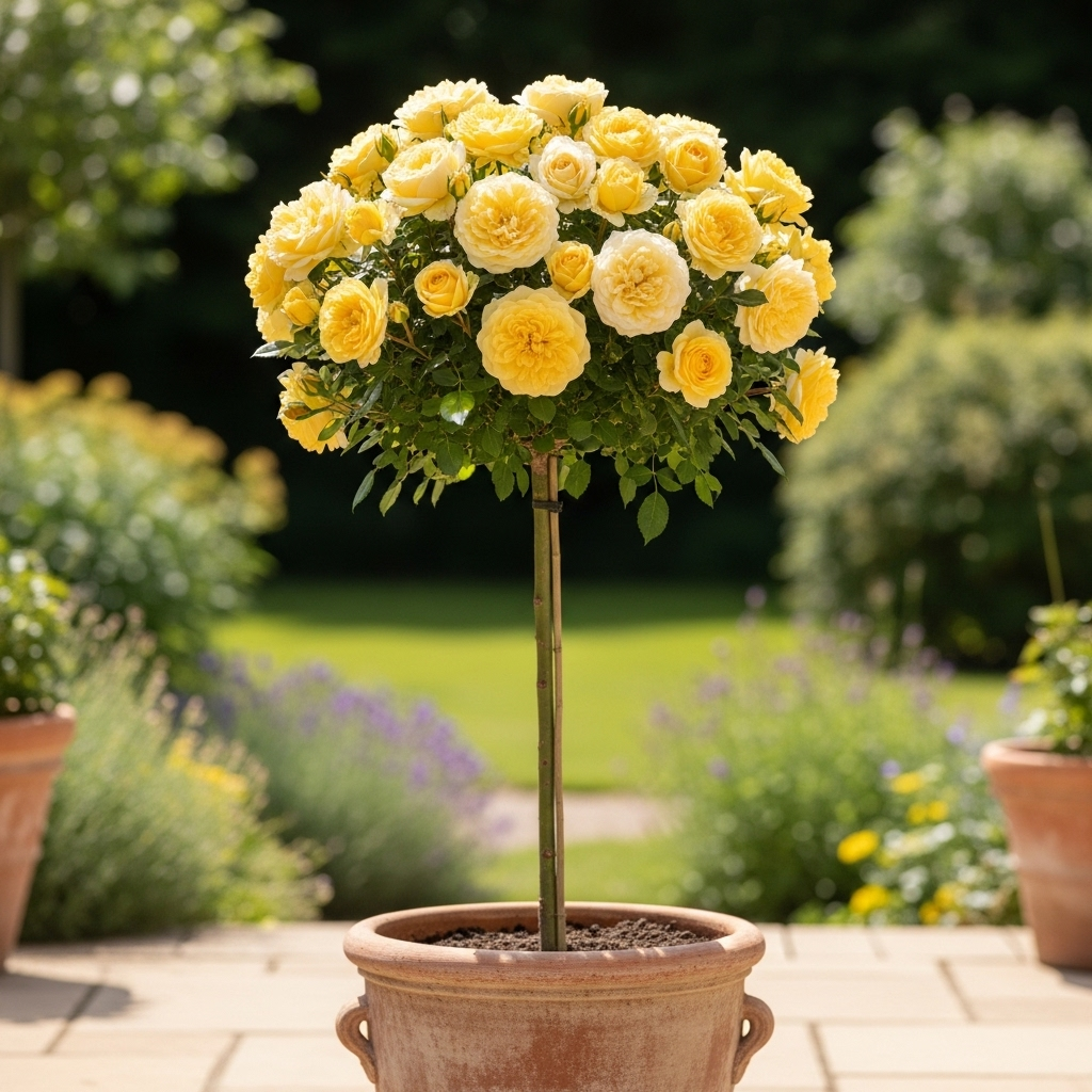 Саджанці англійської троянди Беатріс на штамбі (Rose Beatrice), фото 1