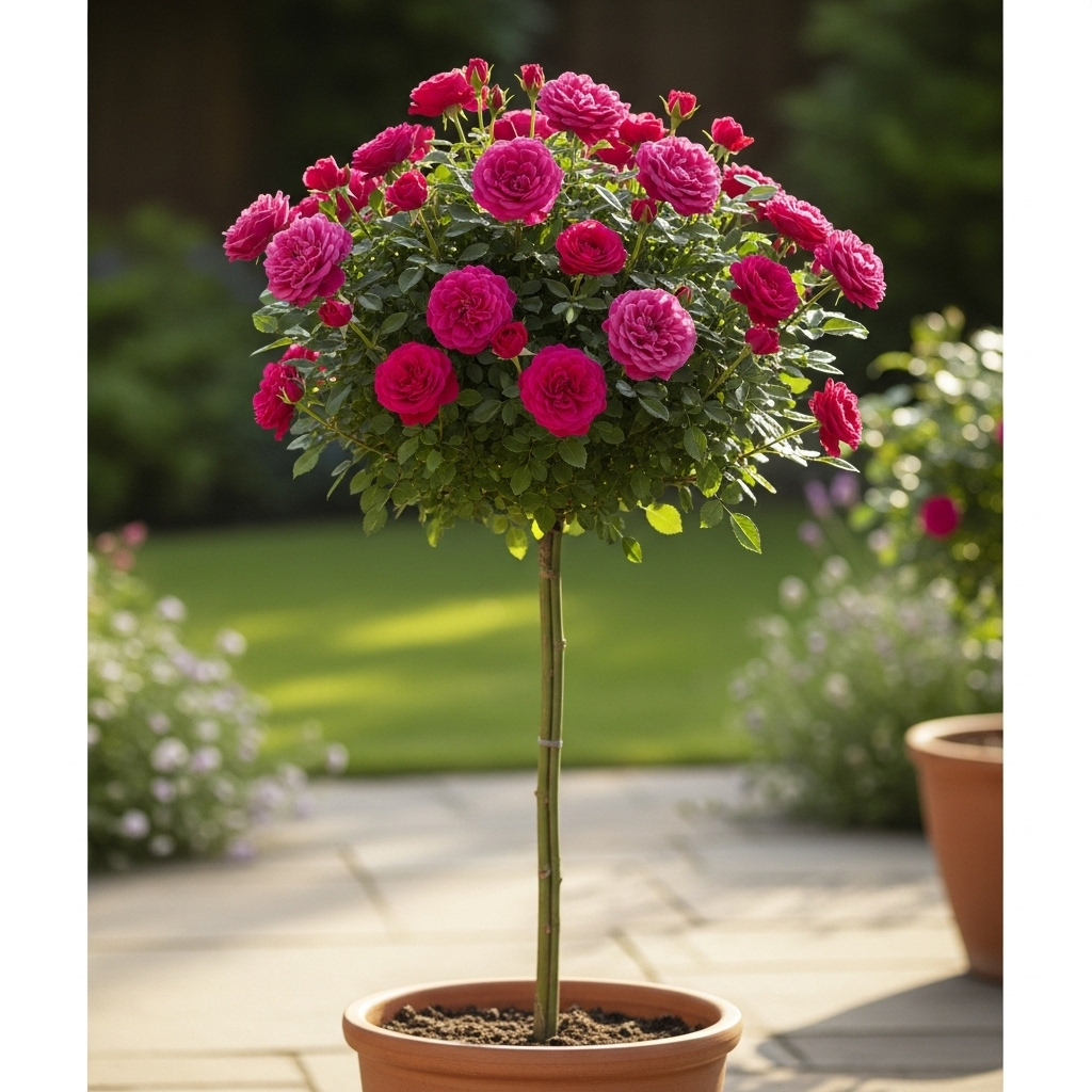 Саджанці кущової троянди Дінкі на штамбі (Rose Dinky), фото 1