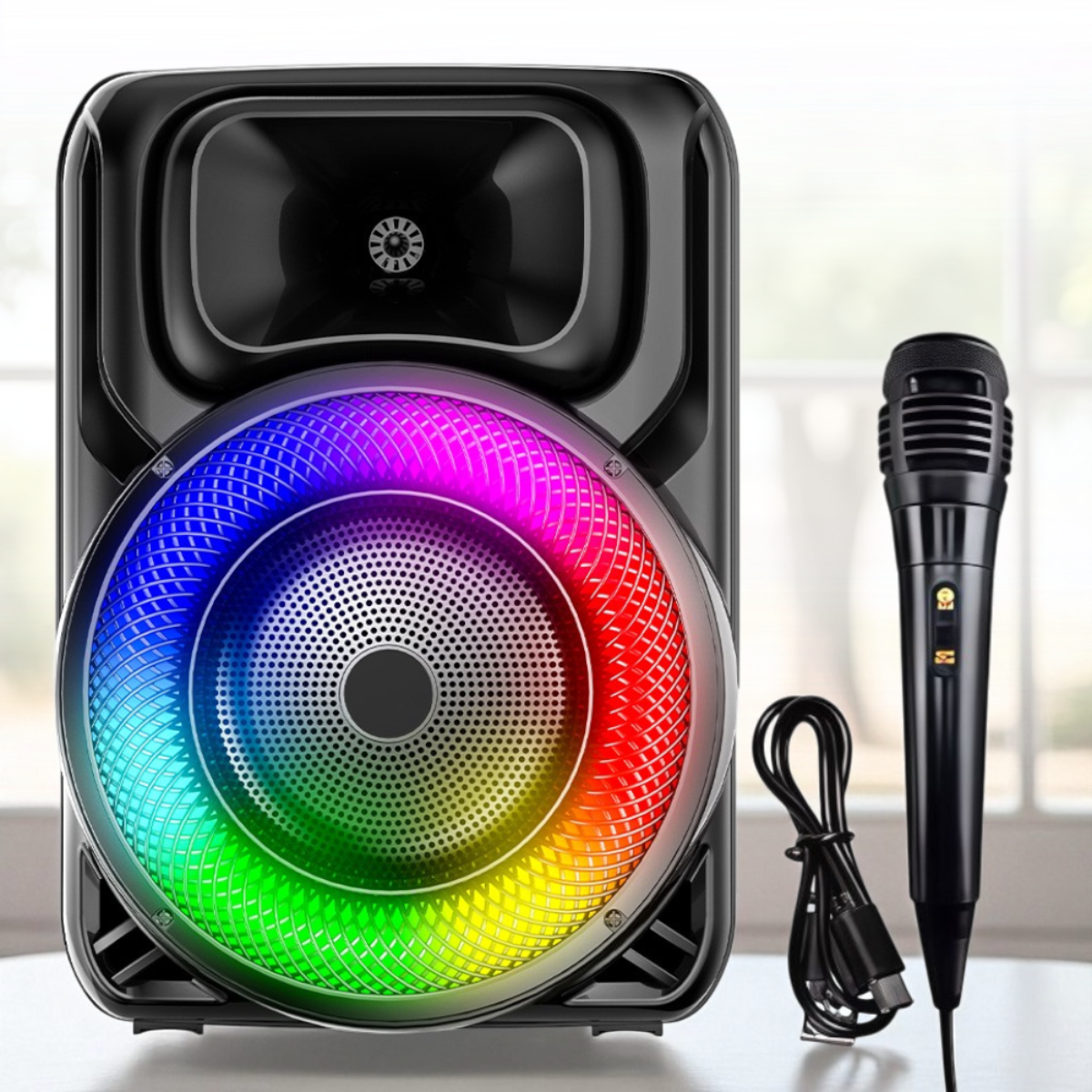 Портативна акустична система з мікрофоном та RGB-підсвічуванням SPS 8147, фото 1