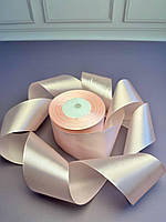 Стрічка атласна, колір блідо-рожевий 50С1038, ширина 5 см (50 мм), моток 23 м