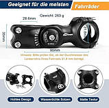 Велосипедний винос керма Toptrek, регульований 31,8 мм x 90 мм, алюміній, ±60°, фото 2