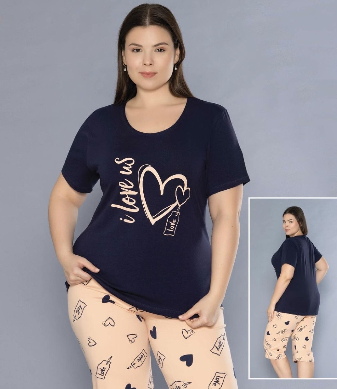 Піжама з бриджами великих розмірів.Rubina 7159, фото 1