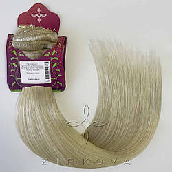 Натуральне Європейське Волосся на Заколках 50 см 140 грам, Блонд №60W