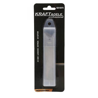 Ножові леза сегментовані 25 мм 10 шт KRAFT&DELE KD10970 леза до будівельного ножа зі сталі