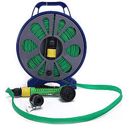 Поливальний шланг на котушці 10м + Розпилювач / Садовий шланг для поливу / Шланг з котушкою / Гнучкий шланг