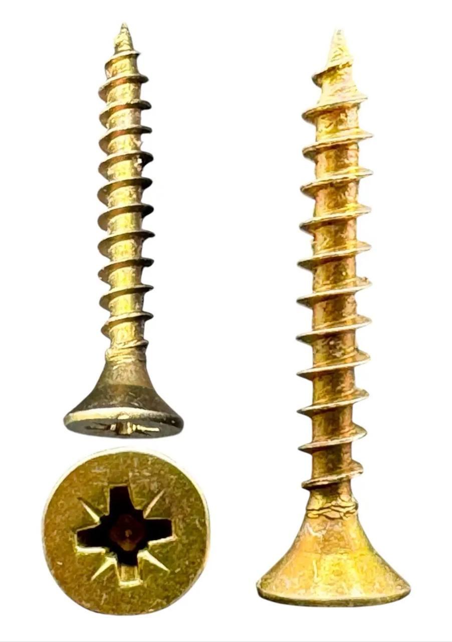 Шуруп по дереву жовтий (оцинкований) 5.0х70 (250шт), фото 1