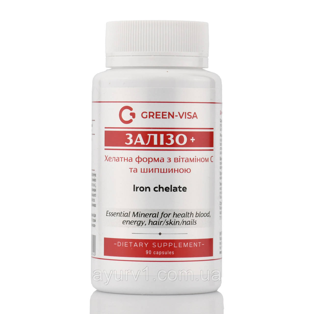 Железо+ вітамін С, Green-Visa, 90cap