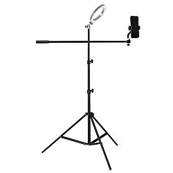 Багатофункціональний штатив-тринога з тримачем для телефону 210см / Штатив журавель для зйомки