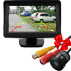 Автомонітор LCD 4,3'' + Подарунок Автомобільна камера Car Cam 185L / Монітор для двох камери