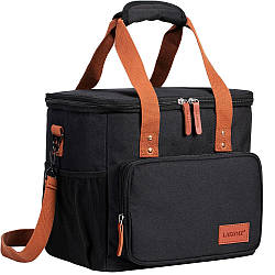 Термосумка для пікніка DF-02, Чорна / Сумка холодильник / Холодильник сумка / Туристична термосумка