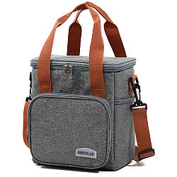 Термосумка для пікніка DF-02, Сіра / Сумка холодильник / Холодильник сумка / Туристична термосумка