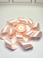 Стрічка атласна, колір пудра 40С1038, ширина 4 см, моток 23 м