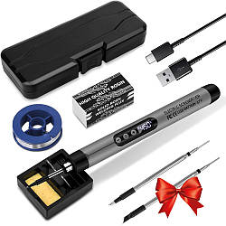 Паяльник 8Вт, 260-420°C, C200S G SET + Подарунок Змінні жала 2шт / Портативний паяльник / USB паяльник