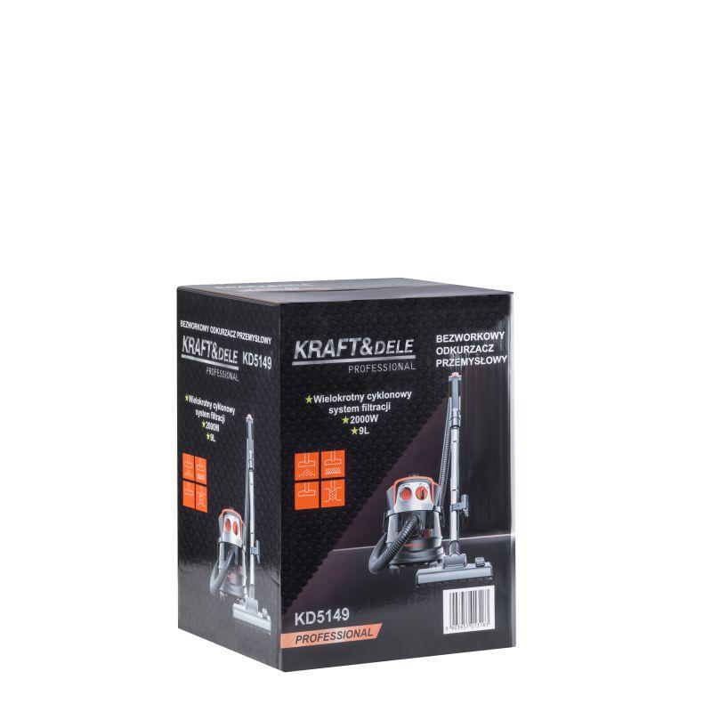 Промисловий пилосос Kraft&Dele KD5149 9 л — будівельний пилосос 2000 Вт без мішка, фото 1
