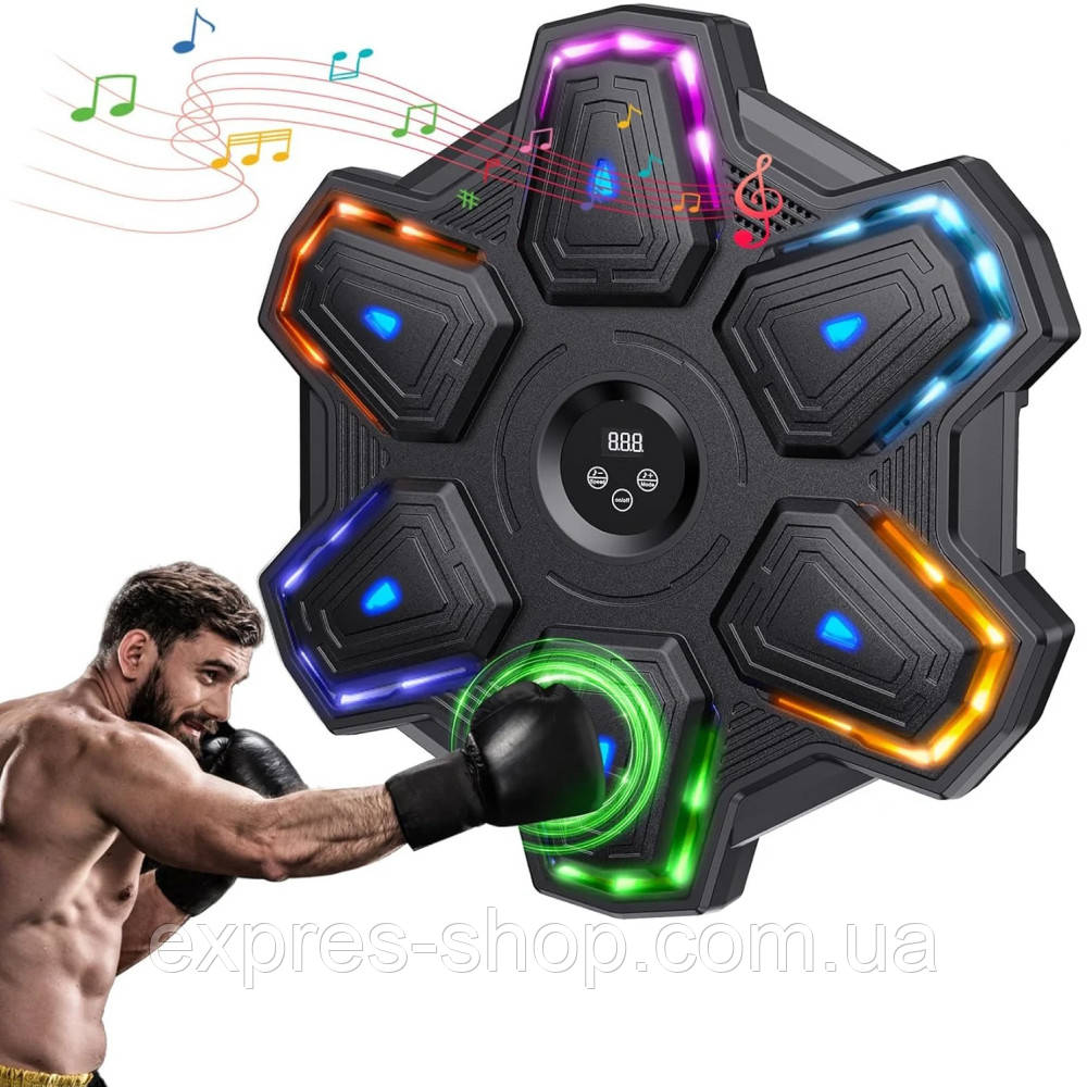 Музичний тренажер для боксу з Bluetooth, від USB / Настінна мішень для боксу / Боксерський тренажер, фото 1