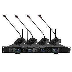 Набір бездротових мікрофонів 4шт, 400CH / Мікрофон для конференцій / Мікрофон настільний