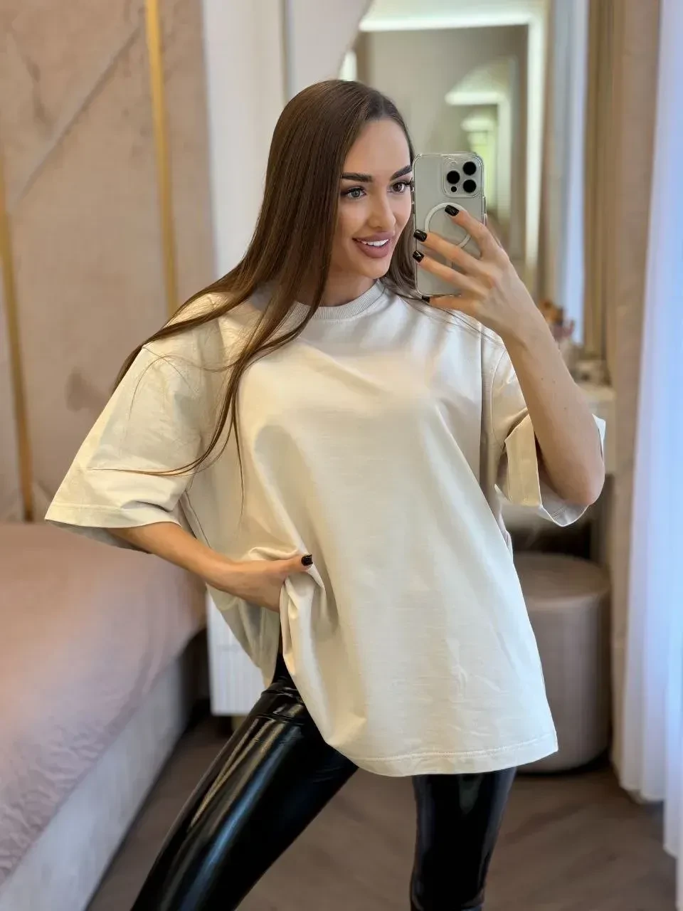 Футболка Оверсайз Преміум преміум якості 2-х нитка петля, модель унісекс вільного крою, фото 1